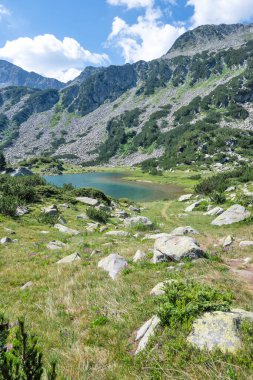 Bulgaristan 'ın Banderitsa Gölü çevresindeki Pirin Dağı' nın şaşırtıcı yaz manzarası