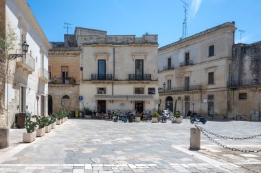 LECCE, İtalya - 12 Mayıs 2024: İtalya 'nın Apulia Bölgesi' ndeki Eski Lecce kasabasının muhteşem manzarası