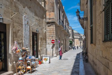 LECCE, İtalya - 12 Mayıs 2024: İtalya 'nın Apulia Bölgesi' ndeki Eski Lecce kasabasının muhteşem manzarası