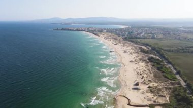 Bulgaristan 'ın Burgaz Bölgesi, Perla plajının şaşırtıcı hava manzarası 