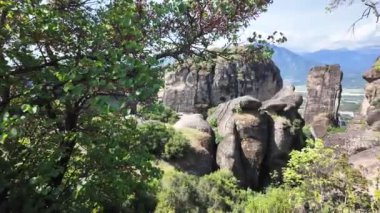 Meteora Manastırları, Teselya, Yunanistan 'ın Bahar Panoramik Manastırı