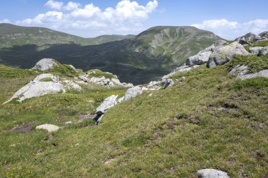 Bulgaristan 'ın Kalin tepeleri yakınlarındaki Rila Dağı' nın İnanılmaz Yaz Manzarası