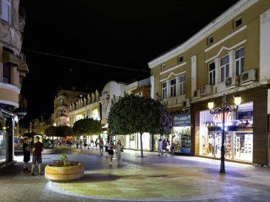 PLOVDIV, BULGARIA - 6 Eylül 2026: Bulgaristan 'ın Plovdiv kentinin İnanılmaz Gece Panoraması