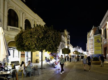 PLOVDIV, BULGARIA - 6 Eylül 2026: Bulgaristan 'ın Plovdiv kentinin İnanılmaz Gece Panoraması