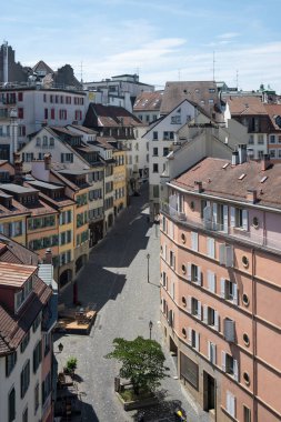 Eski şehir Lozan 'ın Panoraması, Vaud Kantonu, İsviçre
