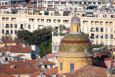 Nice, Provence Alpes-Cote d 'Azur, Fransa' nın panoramik manzarası
