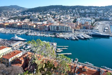 Nice, Provence Alpes-Cote d 'Azur, Fransa' nın panoramik manzarası