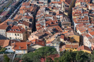 Nice, Provence Alpes-Cote d 'Azur, Fransa' nın panoramik manzarası