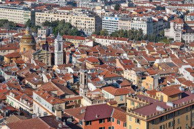 Nice, Provence Alpes-Cote d 'Azur, Fransa' nın panoramik manzarası
