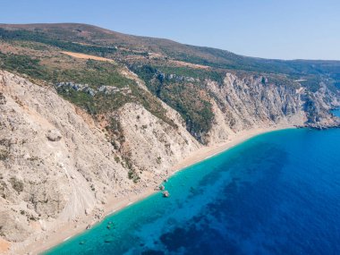 Platia Ammos Plajı, Cephalonia, İyon Adaları, Yunanistan