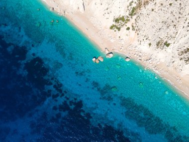 Platia Ammos Plajı, Cephalonia, İyon Adaları, Yunanistan