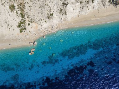 Platia Ammos Plajı, Cephalonia, İyon Adaları, Yunanistan