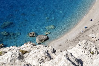 Platia Ammos Plajı, Cephalonia, İyon Adaları, Yunanistan