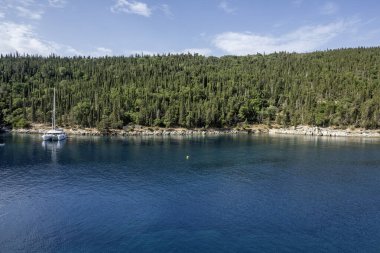 Foki Fiskardo Sahili, Cephalonia, İyon Adaları, Yunanistan