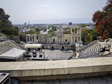 Bulgaristan'ın Plovdiv kentindeki Philippopolis Antik Roma tiyatrosunun kalıntıları