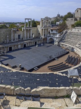 Bulgaristan'ın Plovdiv kentindeki Philippopolis Antik Roma tiyatrosunun kalıntıları
