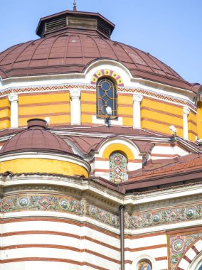 SOFYA, BULGARIA - 12 Eylül 2024: Merkezi Maden Hamamının İnanılmaz Manzarası - Sofya Tarih Müzesi, Bulgaristan