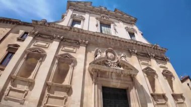 İtalya 'nın Apulia Bölgesi' ndeki Eski Lecce kasabasının muhteşem manzarası.
