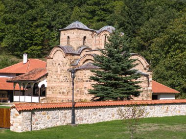 Sırbistan 'ın St. John İlahiyatçısı Ortaçağ Poganovo Manastırı' nın şaşırtıcı manzarası