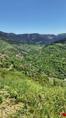 Yunanistan 'ın Epirus Bölgesi' nin Ioannina kenti yakınlarındaki Metsovo köyünün yaylı manzarası