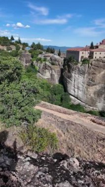 Meteora Manastırları, Teselya, Yunanistan 'ın Bahar Panoramik Manastırı