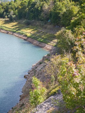 Amazing view of Zavoj Lake (Zavojsko jezero) at Stara Planina Mountain, Serbia clipart