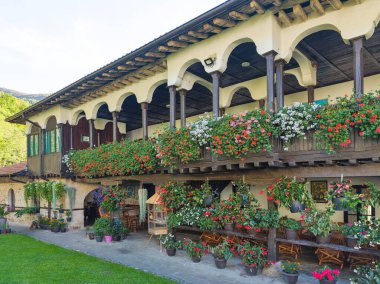 Panoramic view of Medieval Temski monastery Saint George, Pirot Region, Serbia clipart