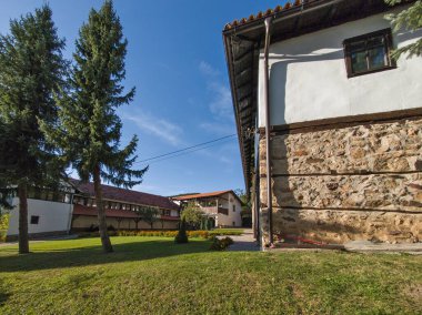 Sırbistan 'ın Ortaçağ Temski manastırının panoramik manzarası Aziz George, Pirot Bölgesi