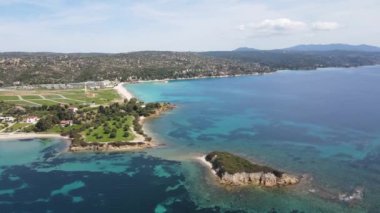 Kastri Sahili yakınlarındaki Sithonia kıyı şeridi, Chalkidiki, Orta Makedonya, Yunanistan