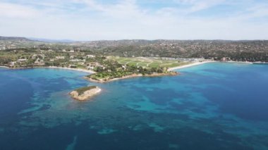 Kastri Sahili yakınlarındaki Sithonia kıyı şeridi, Chalkidiki, Orta Makedonya, Yunanistan