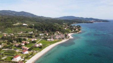 Nikitis Sahili yakınlarındaki Sithonia kıyı şeridi, Chalkidiki, Orta Makedonya, Yunanistan
