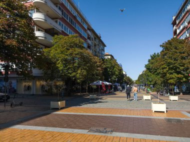 SOFIA, BULGARIA - OCTOBER 01, 2024: Panorama of pedestrian Boulevard Vitosha in city of Sofia, Bulgaria clipart