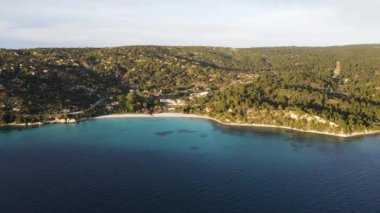 Koviou Sahili yakınlarındaki Sithonia kıyı şeridi, Chalkidiki, Orta Makedonya, Yunanistan