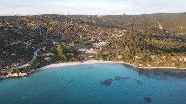 Koviou Sahili yakınlarındaki Sithonia kıyı şeridi, Chalkidiki, Orta Makedonya, Yunanistan