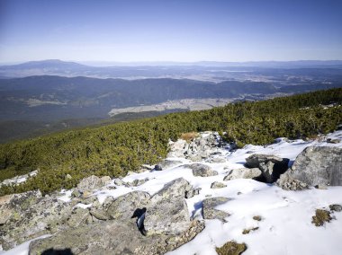 Rila Dağı 'nın Mechit yakınlarındaki muhteşem sonbahar manzarası ve Popova Kapa zirveleri, Bulgaristan