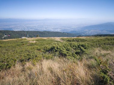 Bulgaristan 'ın Cherni Vrah zirvesi yakınlarındaki Vitosha Dağı' nın şaşırtıcı sonbahar manzarası