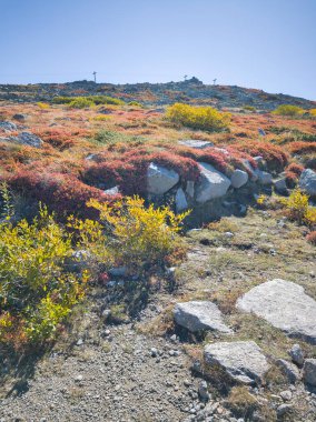 Bulgaristan 'ın Cherni Vrah zirvesi yakınlarındaki Vitosha Dağı' nın şaşırtıcı sonbahar manzarası