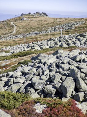 Bulgaristan 'ın Cherni Vrah zirvesi yakınlarındaki Vitosha Dağı' nın şaşırtıcı sonbahar manzarası