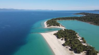 Lagoon Sahili yakınlarındaki Kassandra kıyı şeridi, Chalkidiki, Orta Makedonya, Yunanistan