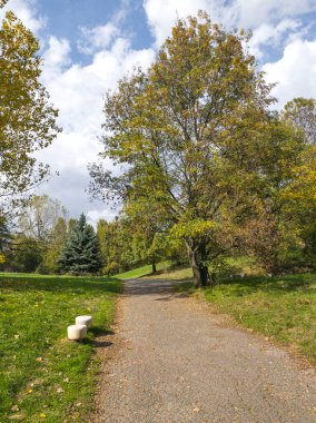 Bulgaristan 'ın Sofya kentindeki South Park' ın şaşırtıcı sonbahar manzarası