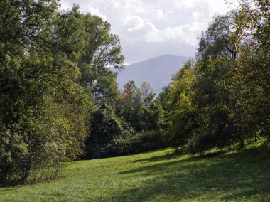 Bulgaristan 'ın Sofya kentindeki South Park' ın şaşırtıcı sonbahar manzarası