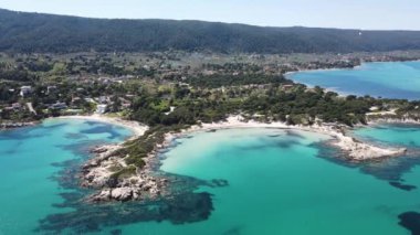 Karydi Sahili yakınlarındaki Sithonia kıyı şeridi, Chalkidiki, Orta Makedonya, Yunanistan