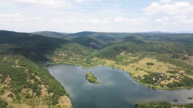 Bulgaristan 'ın Pernik Bölgesi, Pchelina Reservoir havadan görüşü