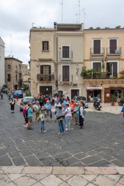 BARI, İtalya - 16 Mayıs 2024: Bari, Apulia Bölgesi, İtalya 'nın Eski Kasabası' nın inanılmaz manzarası