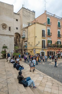 BARI, İtalya - 16 Mayıs 2024: Bari, Apulia Bölgesi, İtalya 'nın Eski Kasabası' nın inanılmaz manzarası