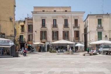 BARI, İtalya - 16 Mayıs 2024: Bari, Apulia Bölgesi, İtalya 'nın Eski Kasabası' nın inanılmaz manzarası