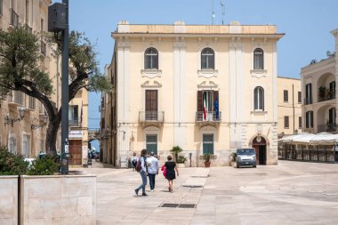 BARI, İtalya - 16 Mayıs 2024: Bari, Apulia Bölgesi, İtalya 'nın Eski Kasabası' nın inanılmaz manzarası