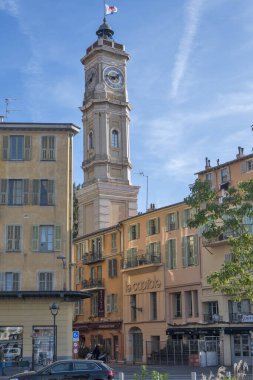 Güzel, FRANCE - 28 Ocak 2024: Nice, Provence Alpes-Cote d 'Azur, Fransa' da tipik sokak ve bina