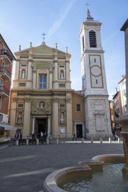 Güzel, FRANCE - 28 Ocak 2024: Nice, Provence Alpes-Cote d 'Azur, Fransa' da tipik sokak ve bina