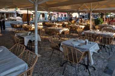 SAMI, CEPHALONIA, GREECE - 2 Ağustos 2024: Sami, Cephalonia, İyon Adaları Panoraması, Yunanistan